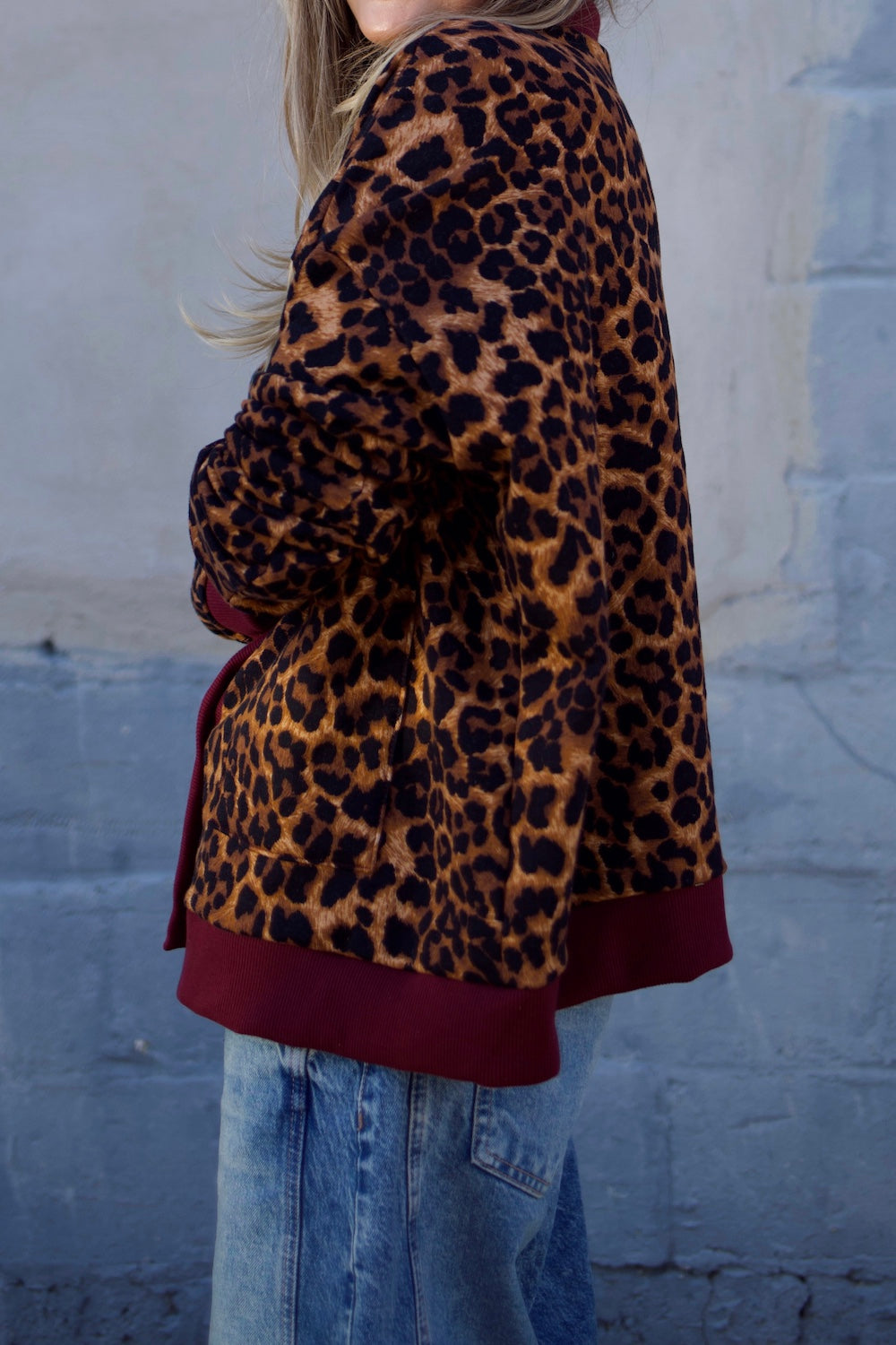 Sweatshirt Cardi - Leopard