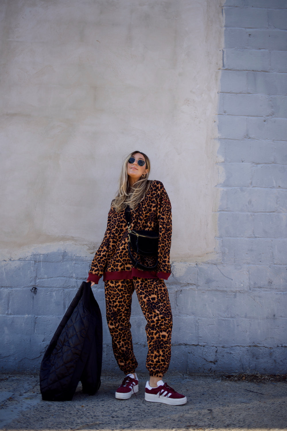 Oversized Crewneck Sweatshirt - Leopard