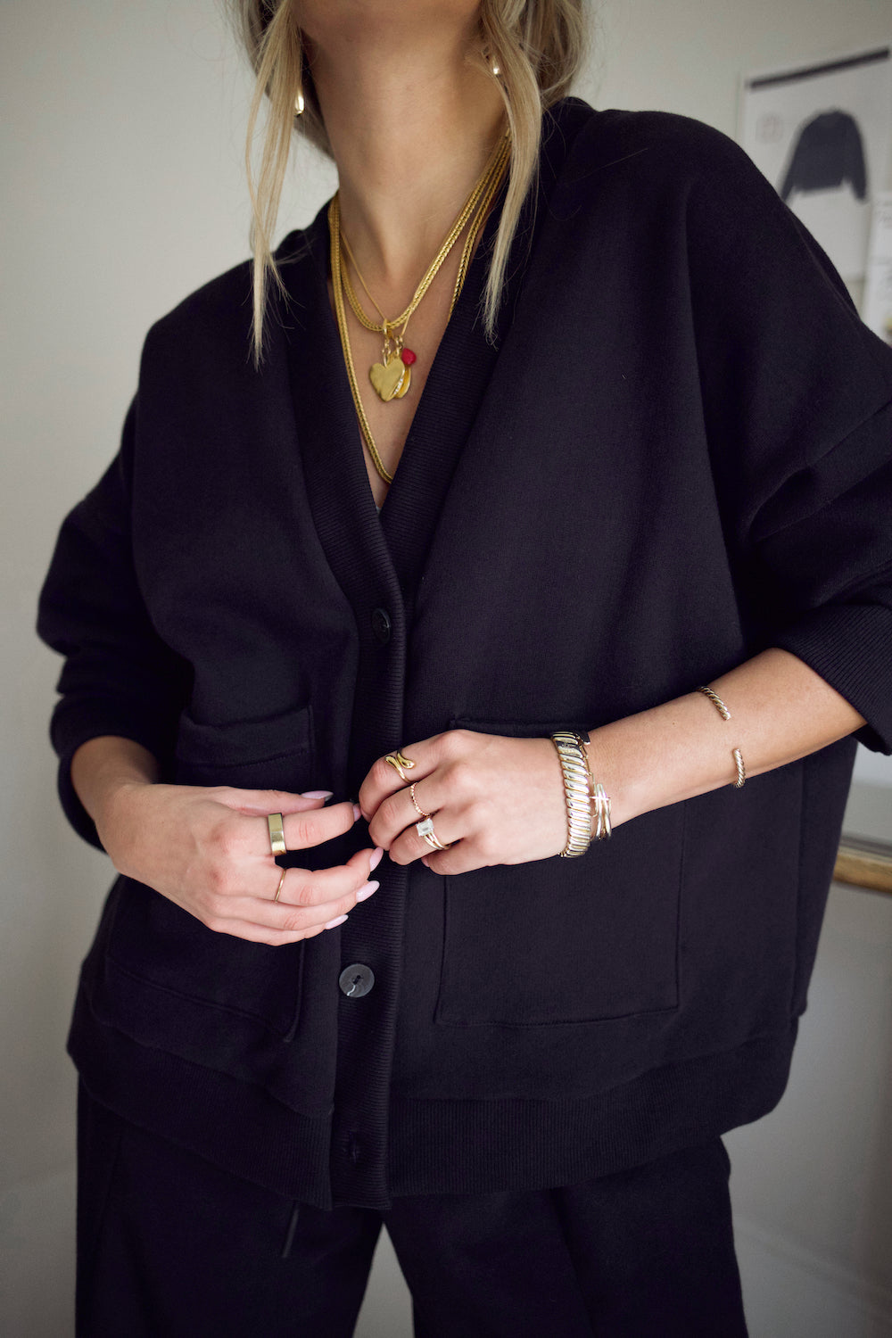 Sweatshirt Cardi - Navy