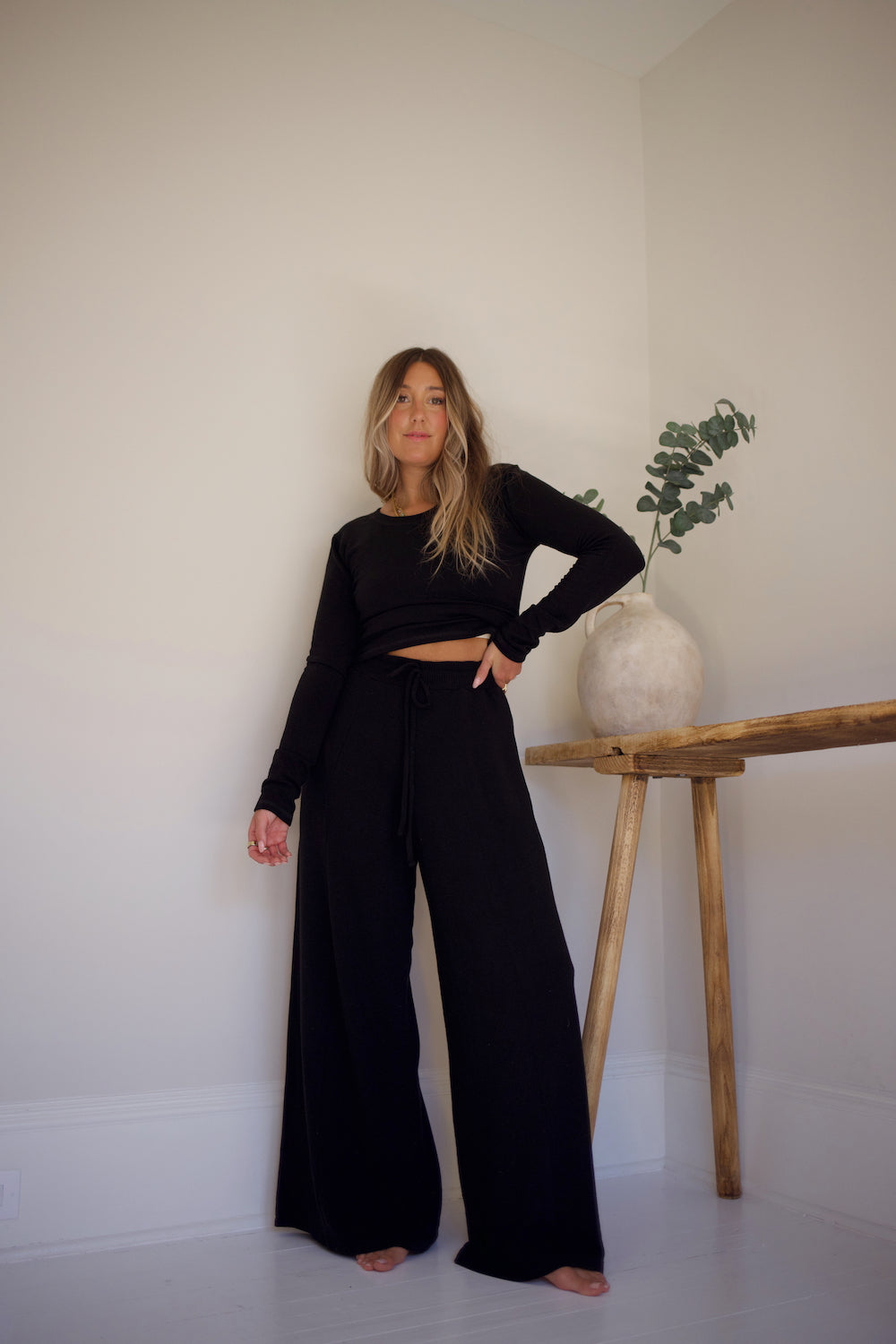 Sweater Knit Wrap - Black