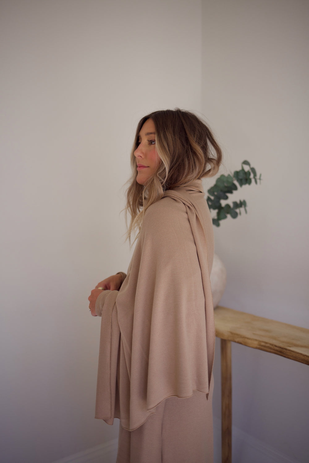 Sweater Knit Wrap - Camel