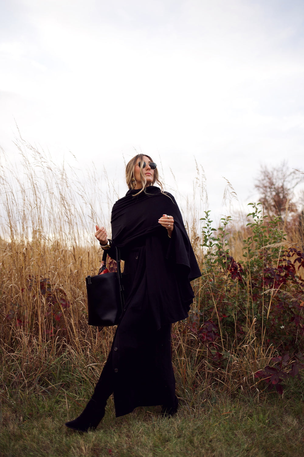 Sweater Knit Wrap - Black