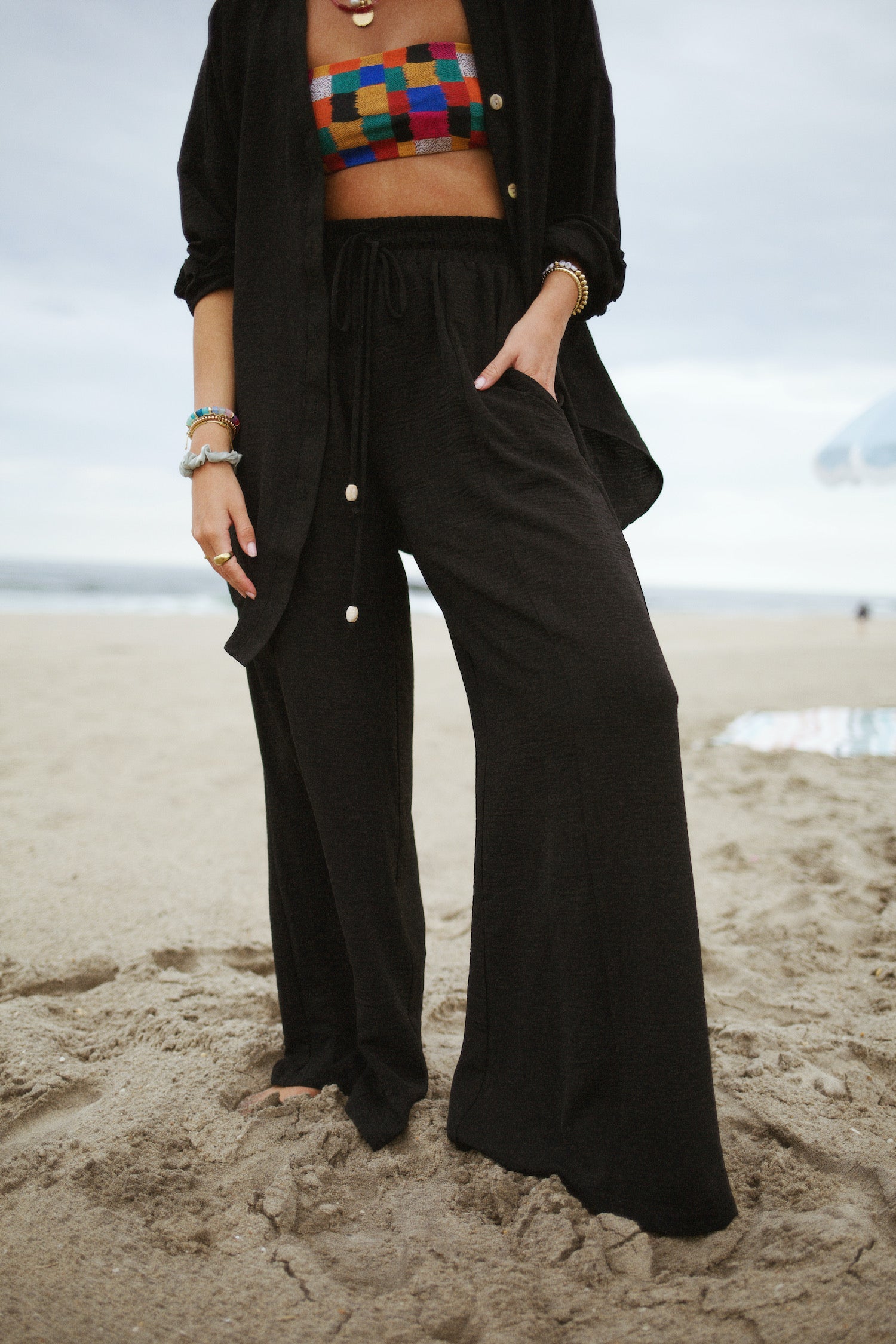Essential Wide Leg Pant - Black