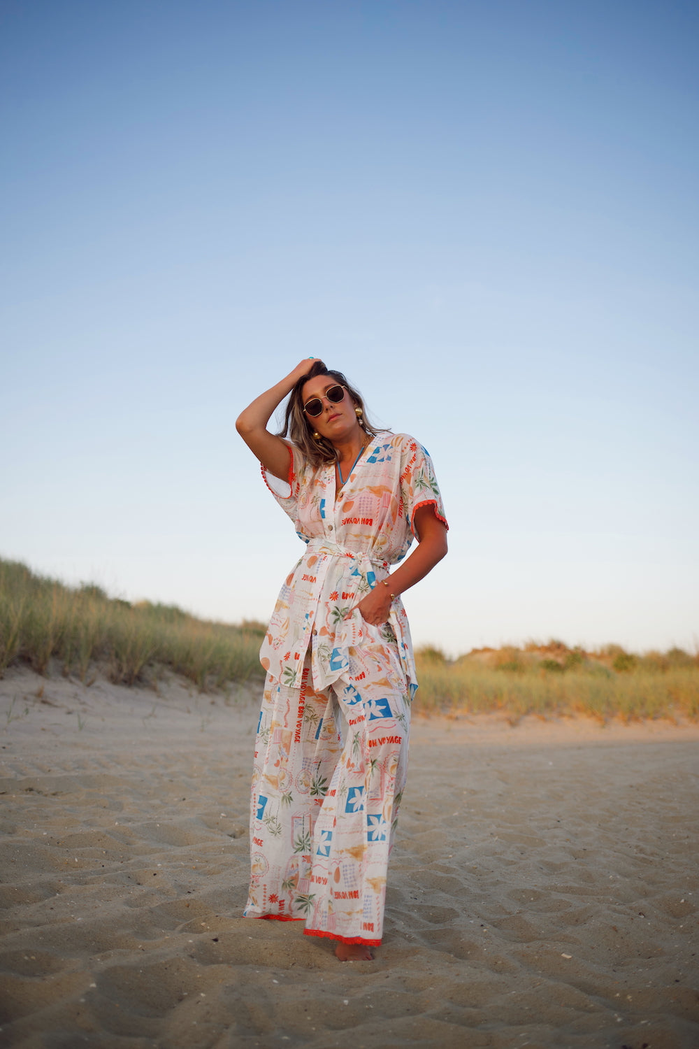 Cotton Viole Short Sleeve Essential Button Down - Bon Voyage