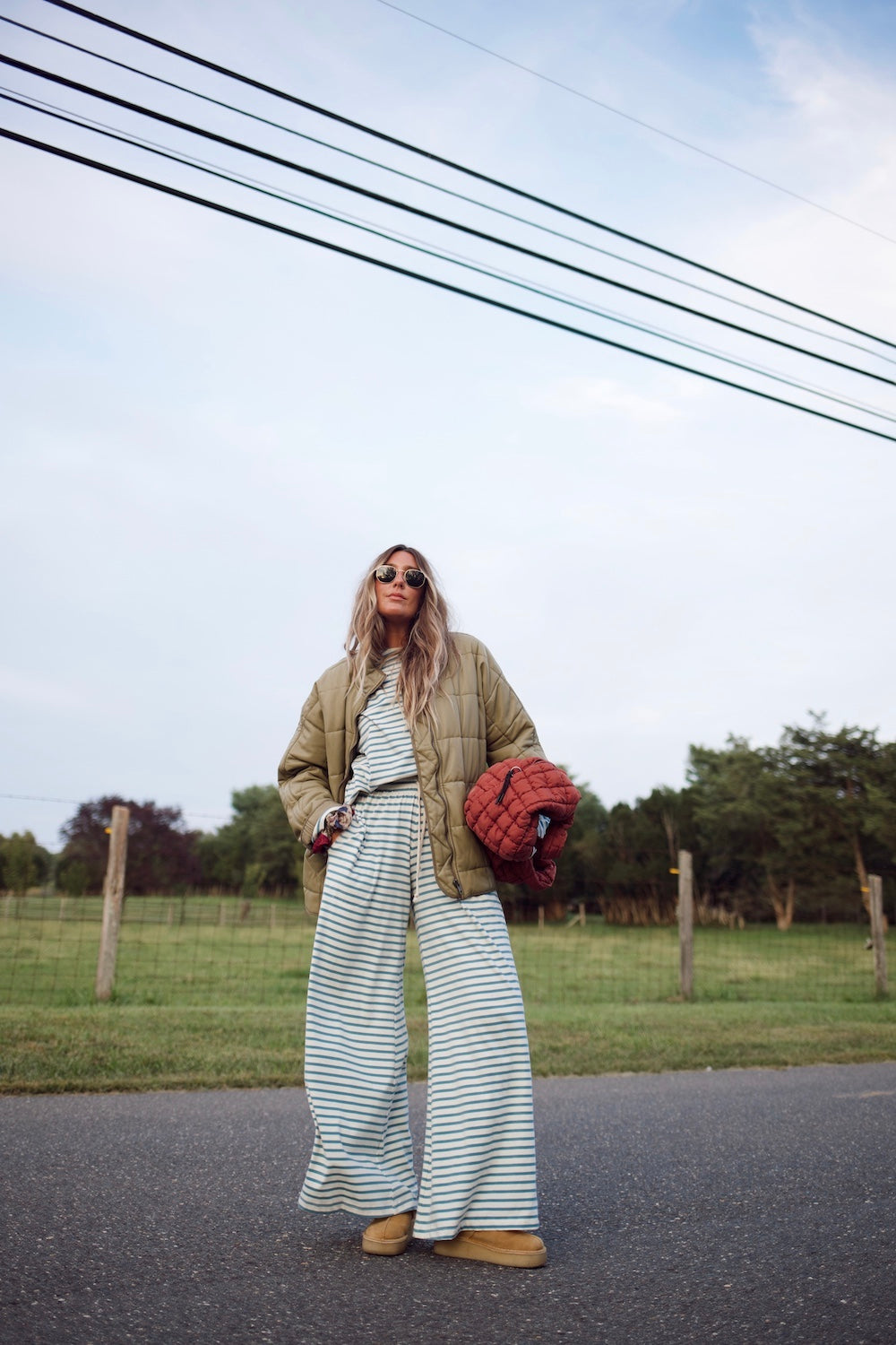 Emma Lounge Pant - Aegean Stripe