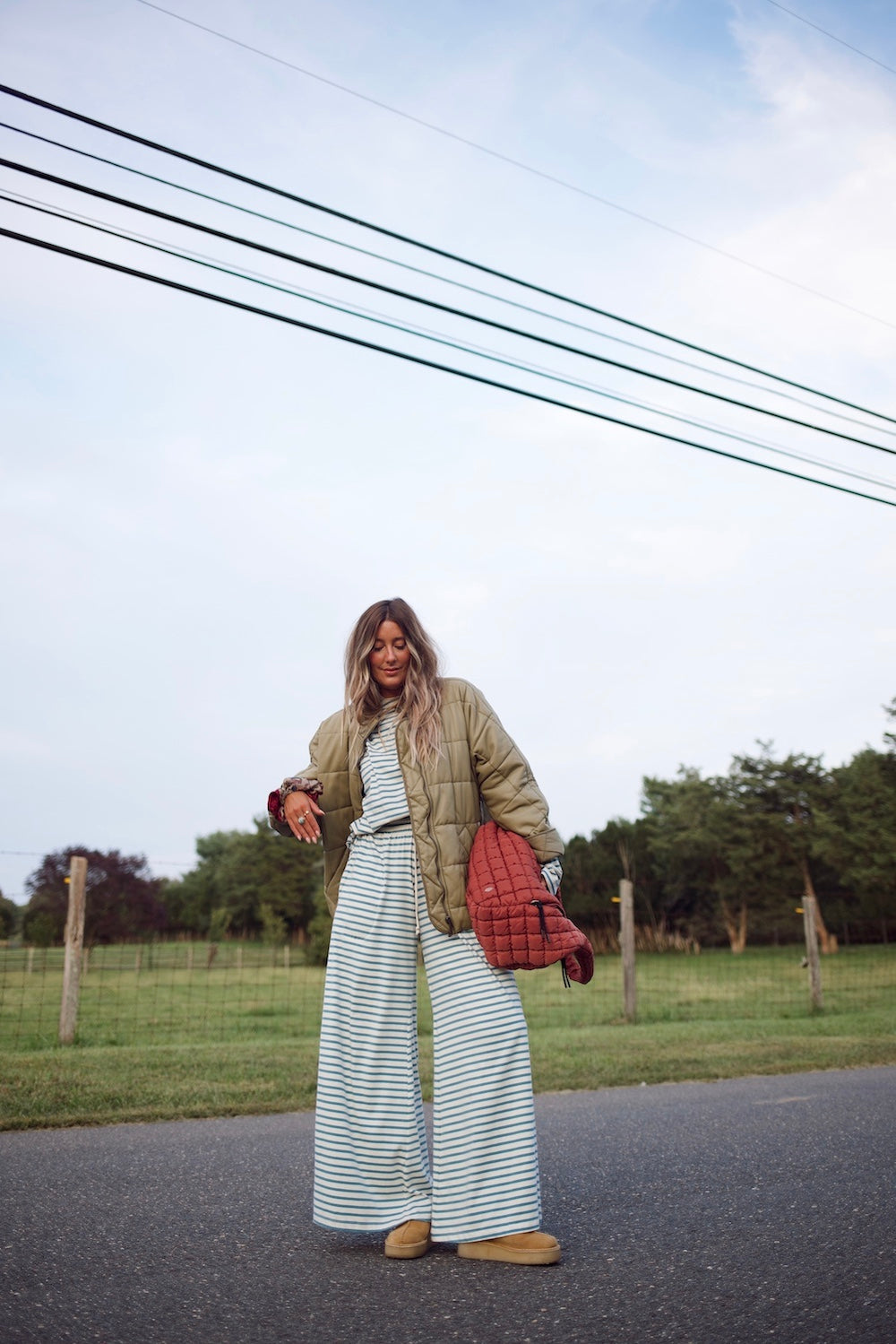 Emma Lounge Pant - Aegean Stripe
