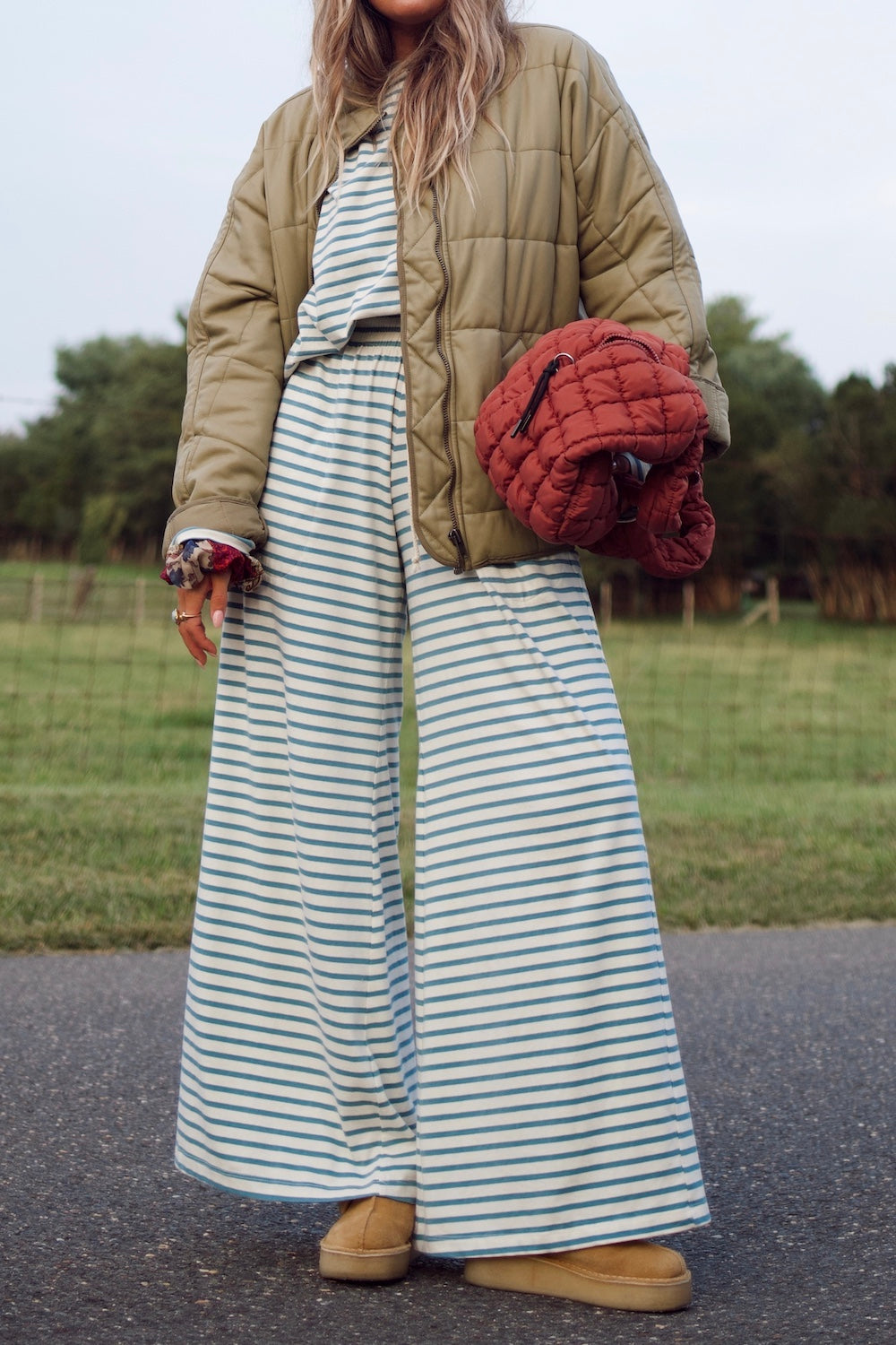 Emma Lounge Pant - Aegean Stripe