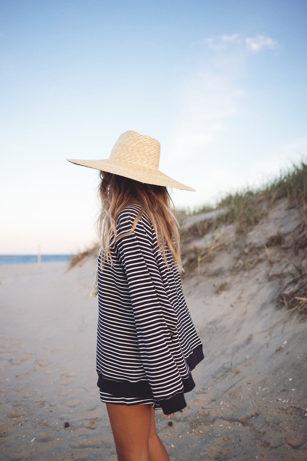 Oversized Crewneck - Navy Stripe