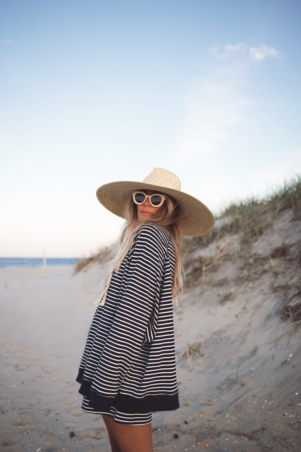Oversized Crewneck - Navy Stripe