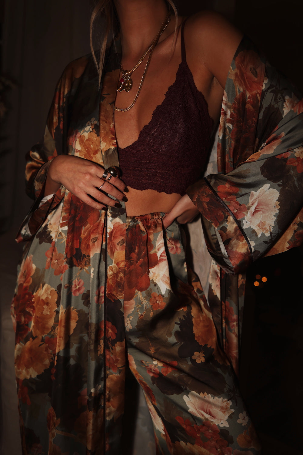 Kimono Robe - Winter Bouquet