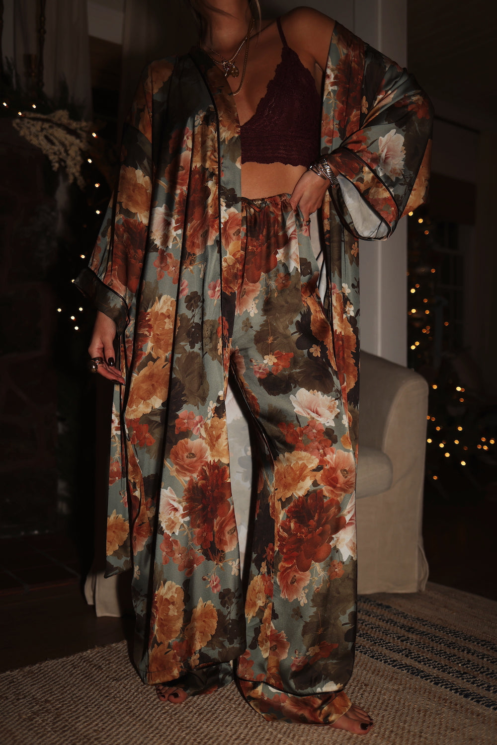 Kimono Robe - Winter Bouquet