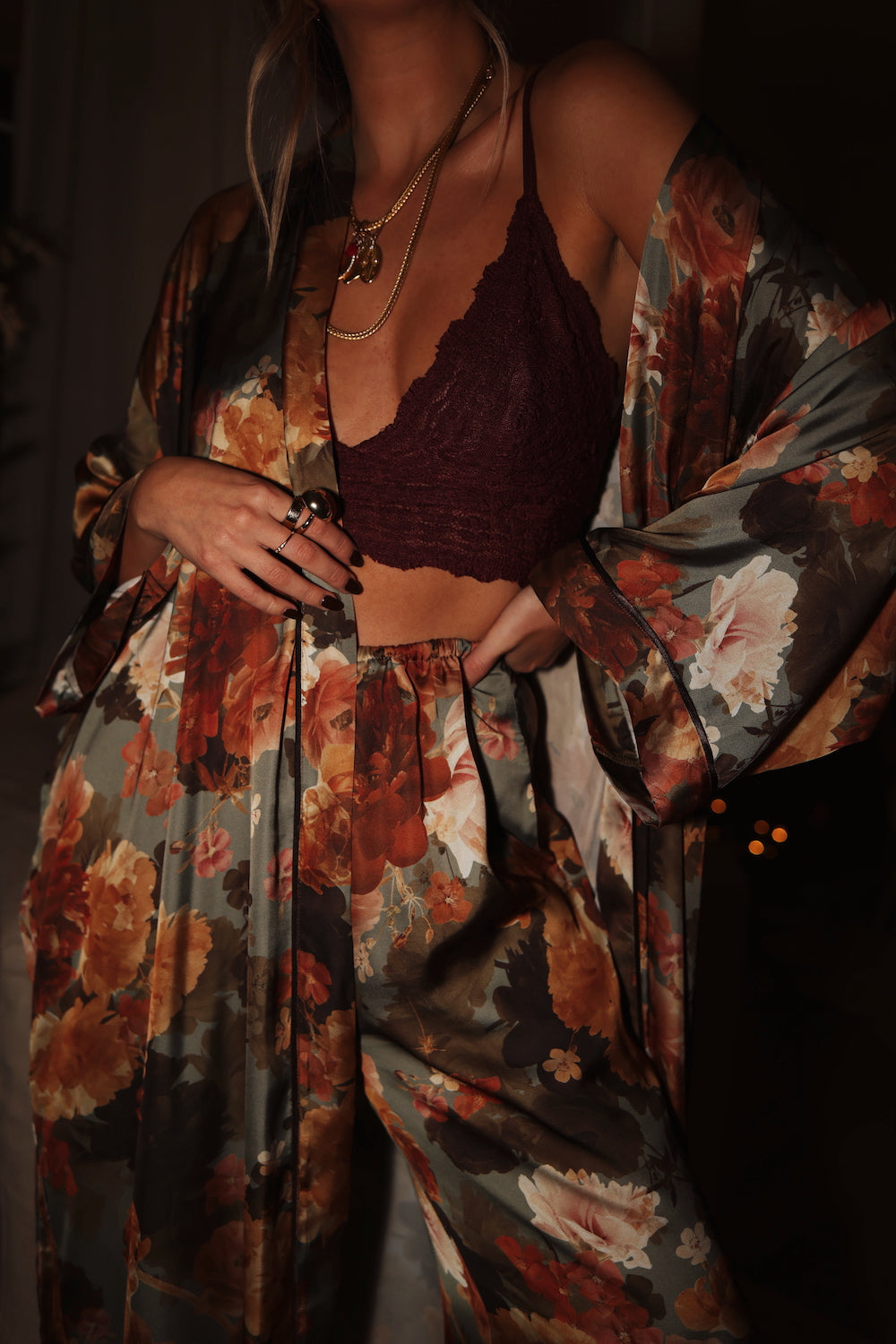 Kimono Robe - Winter Bouquet