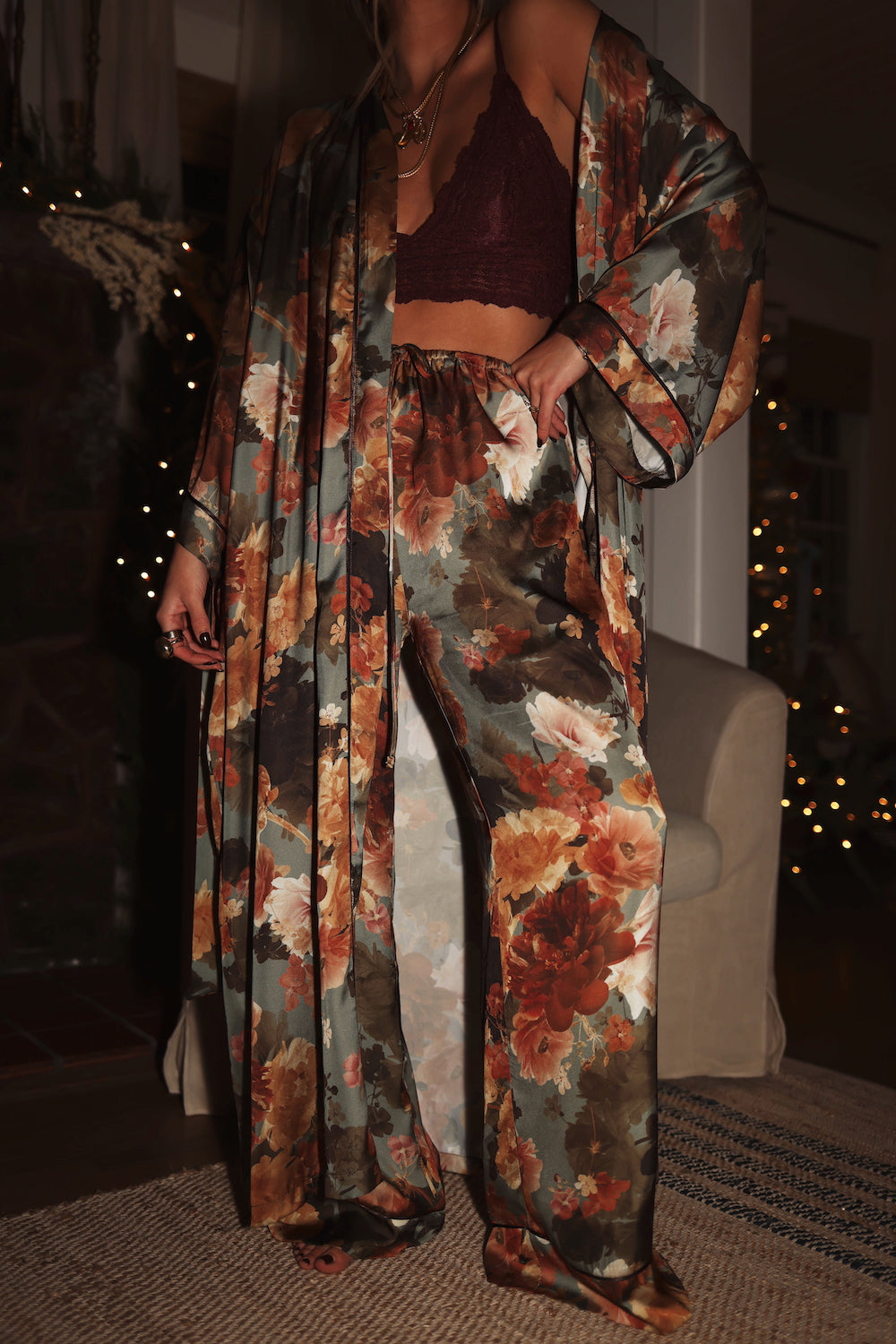 Kimono Robe - Winter Bouquet