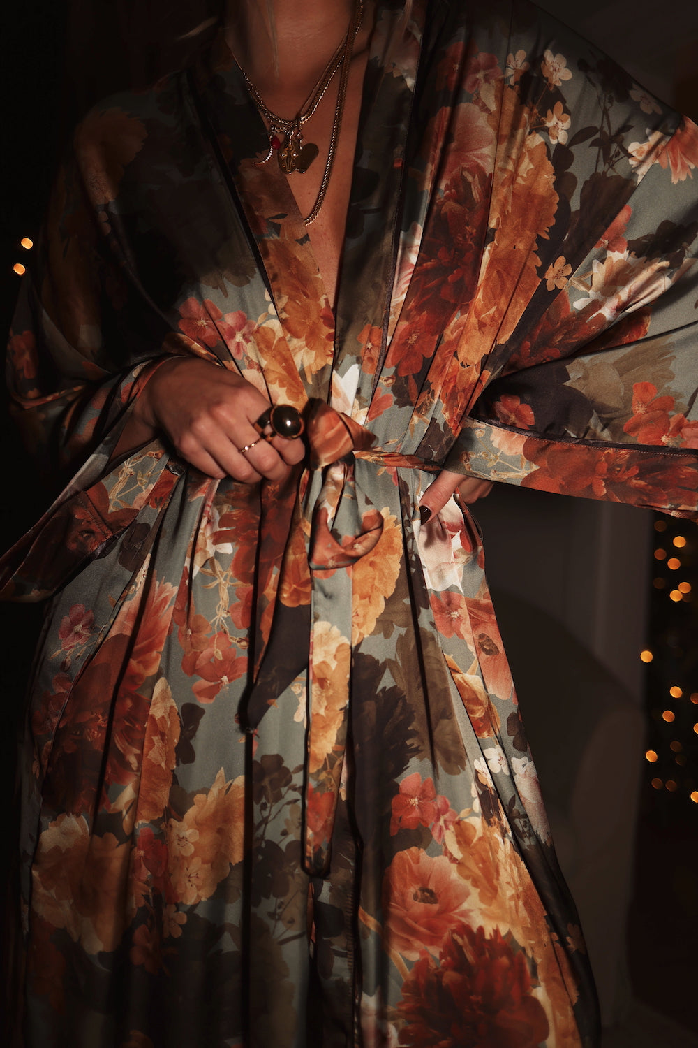 Kimono Robe - Winter Bouquet