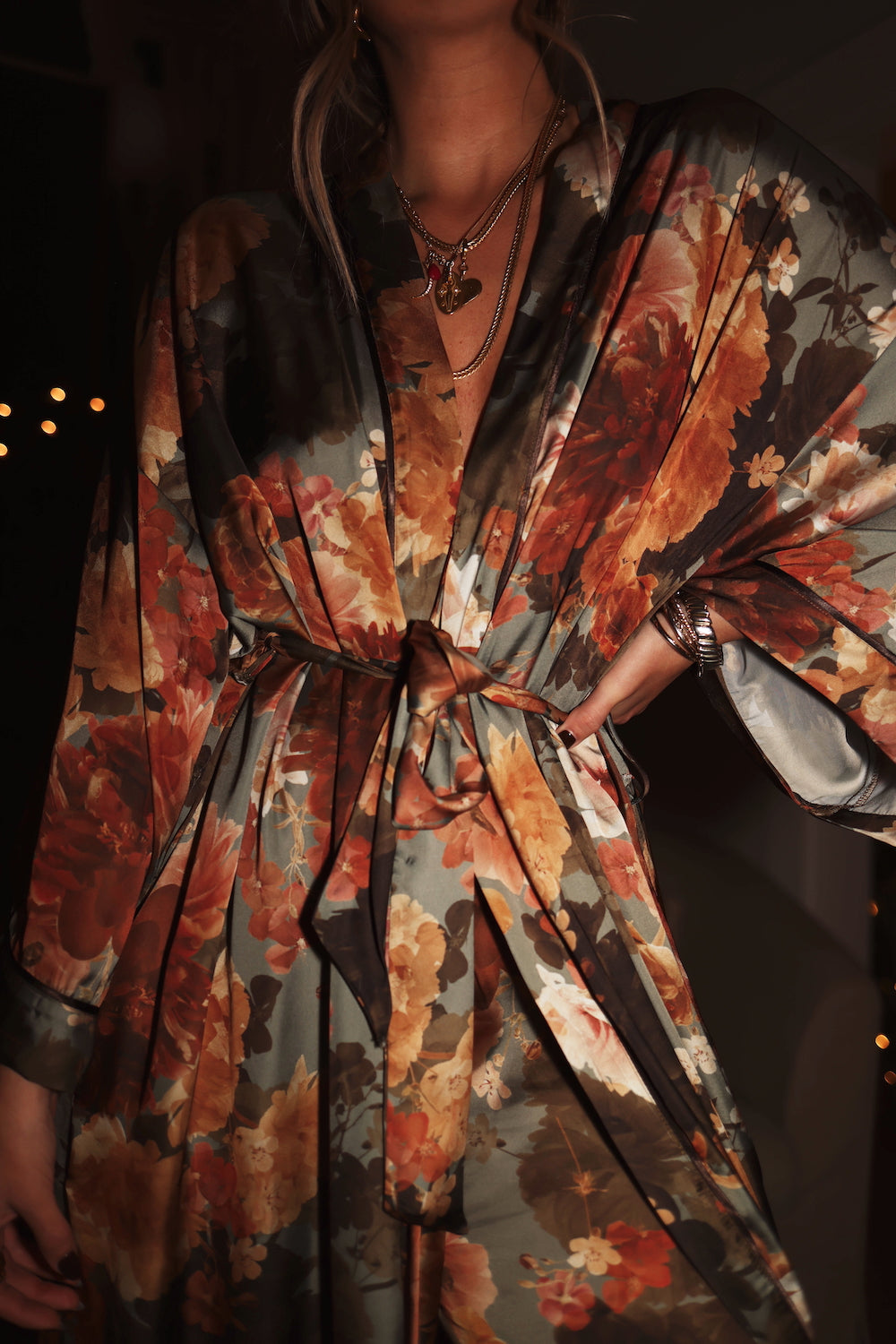 Kimono Robe - Winter Bouquet