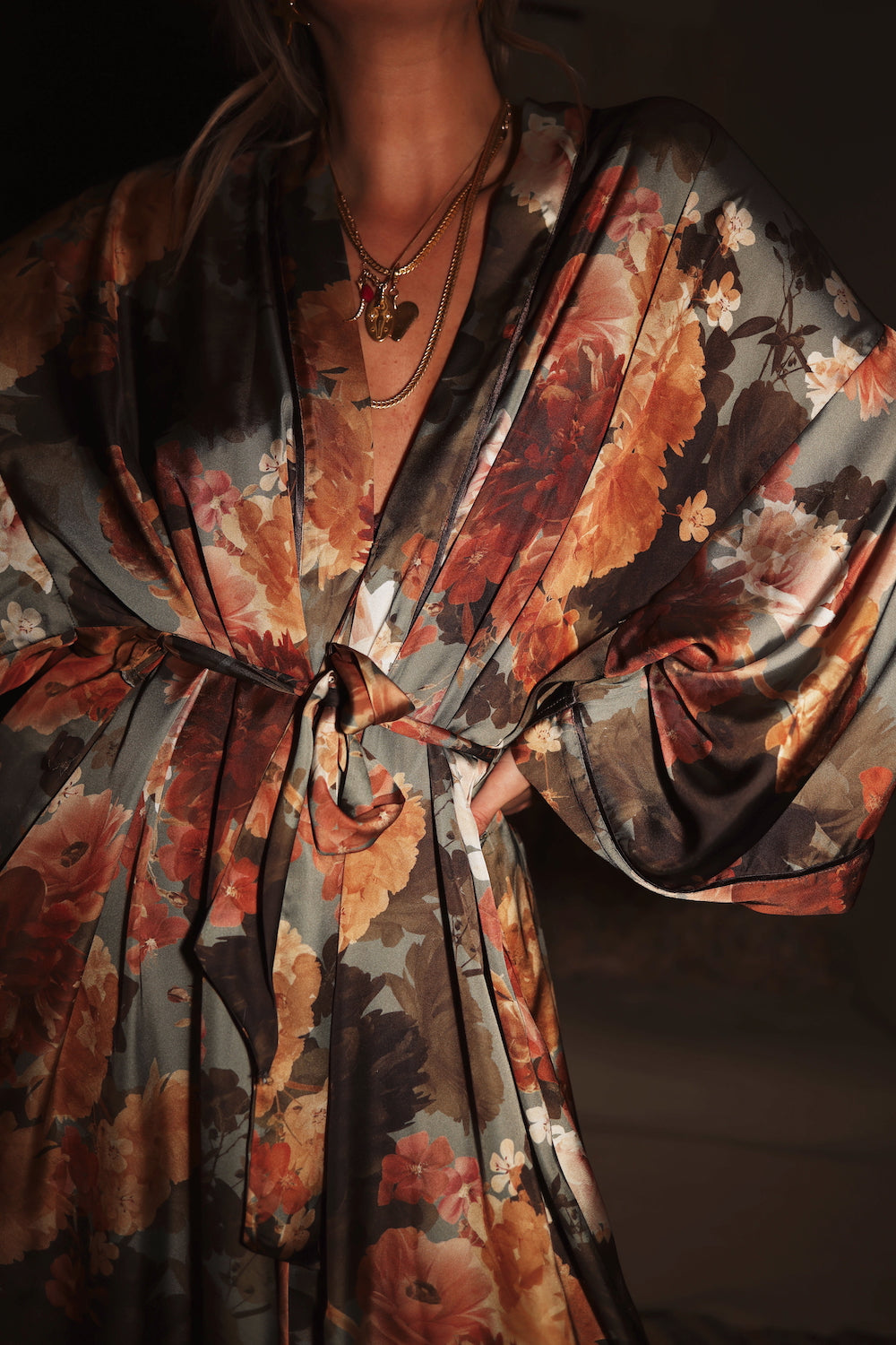 Kimono Robe - Winter Bouquet