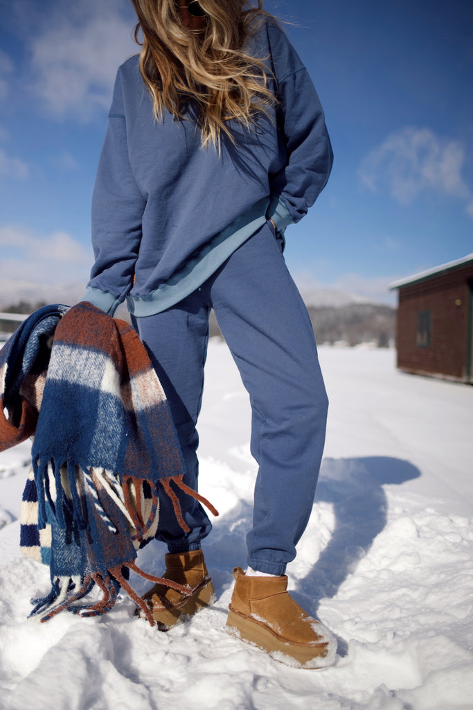 Oversized Crewneck Sweatshirt - Blue