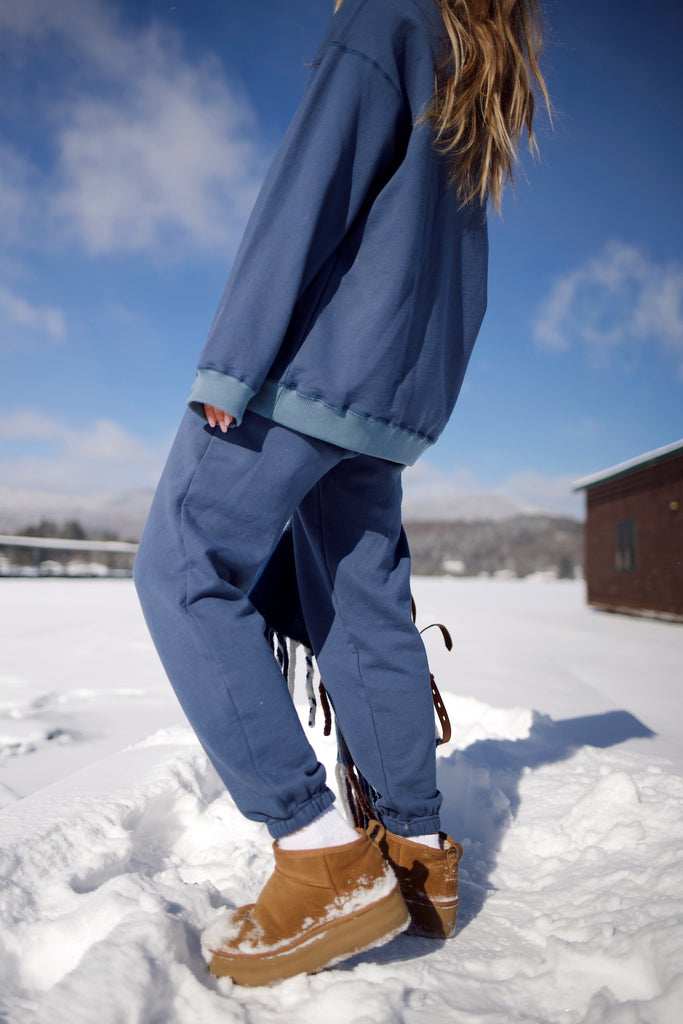 Oversized Crewneck Sweatshirt - Blue