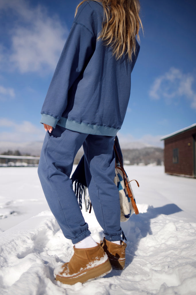 Oversized Crewneck Sweatshirt - Blue