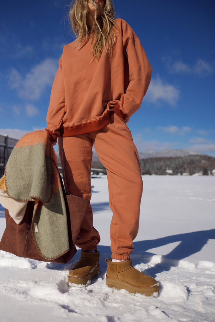 Oversized Crewneck Sweatshirt - Copper