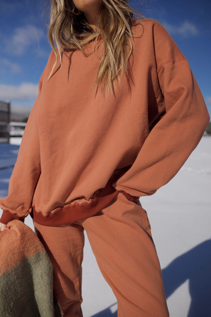 Oversized Crewneck Sweatshirt - Copper