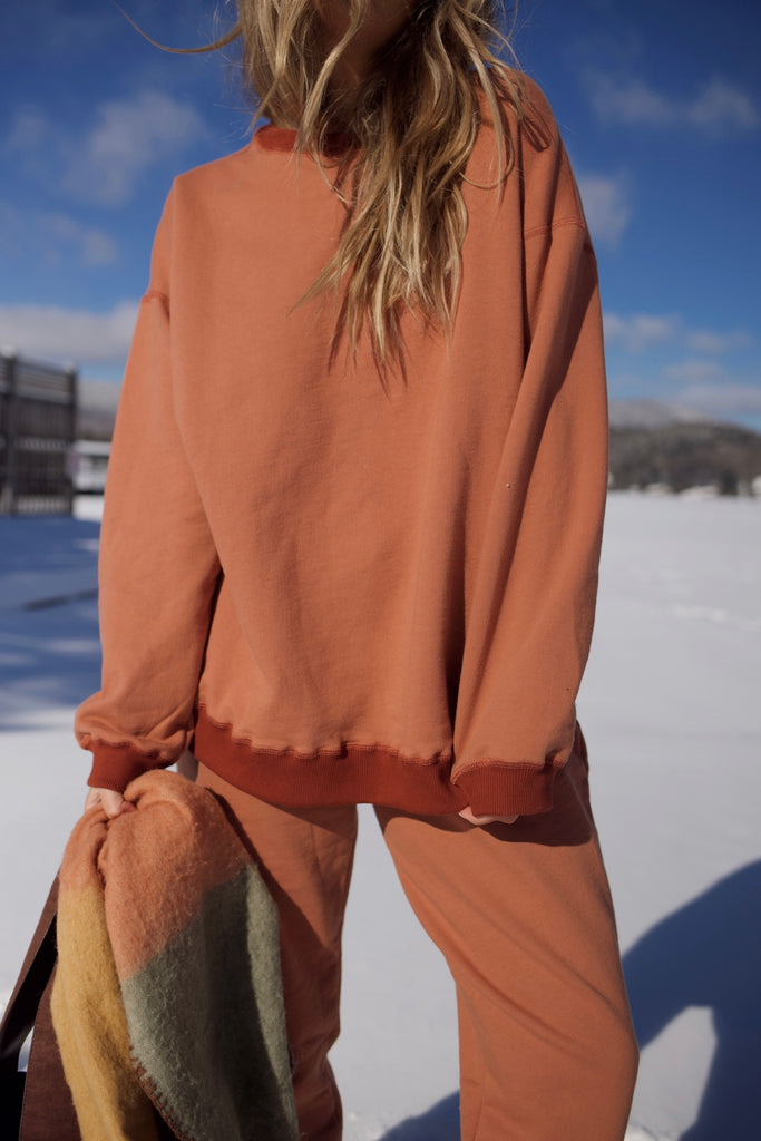 Oversized Crewneck Sweatshirt - Copper