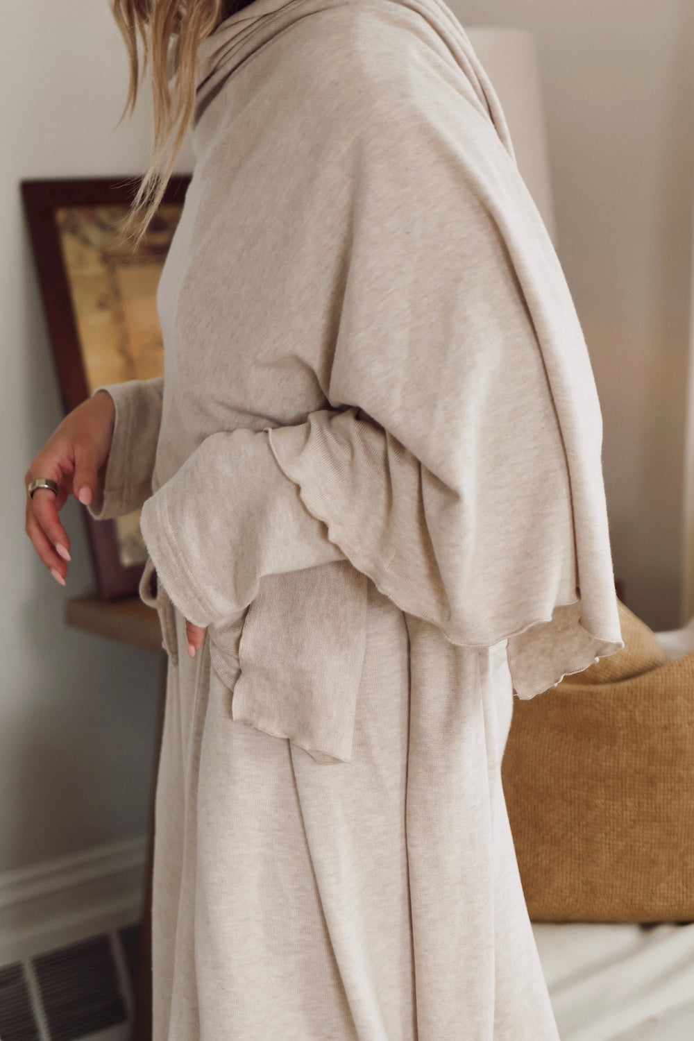 Sweater Knit Wrap - Oatmeal Heather