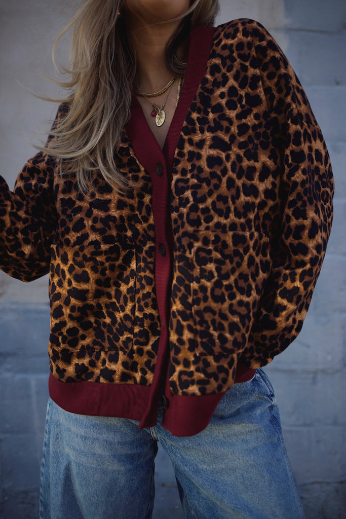 Sweatshirt Cardi - Leopard