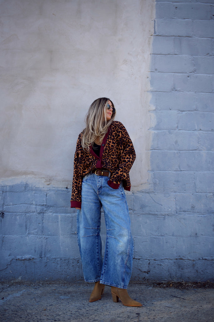 Sweatshirt Cardi - Leopard