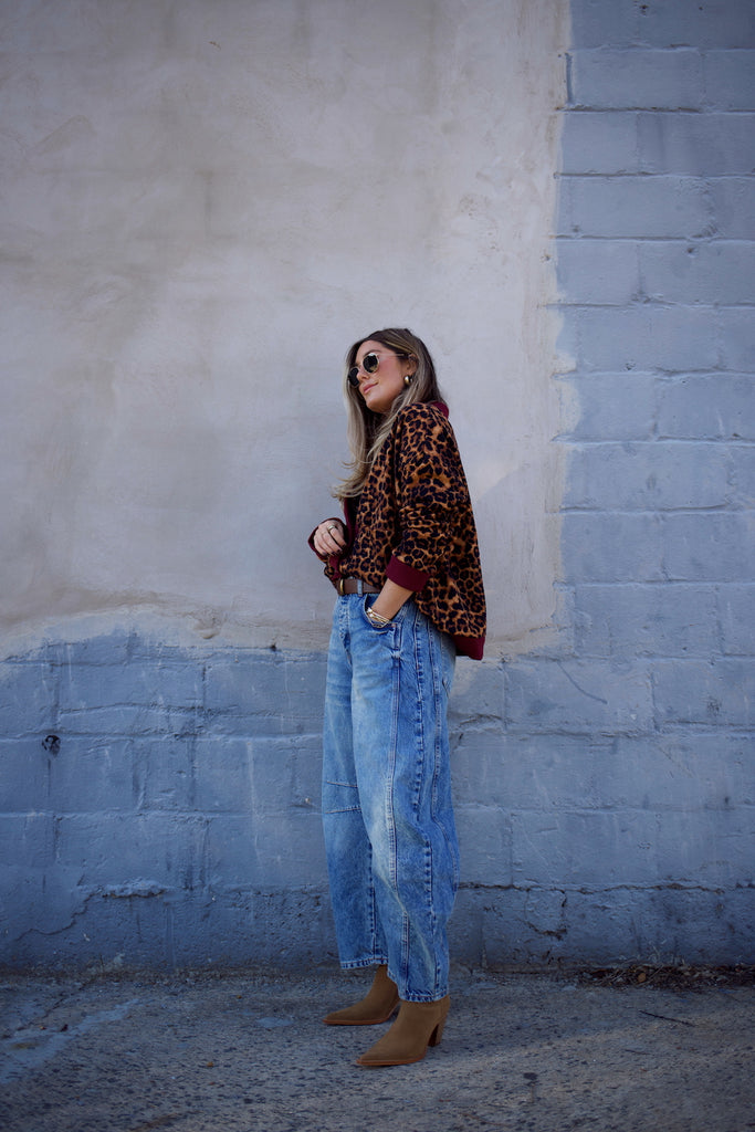 Sweatshirt Cardi - Leopard