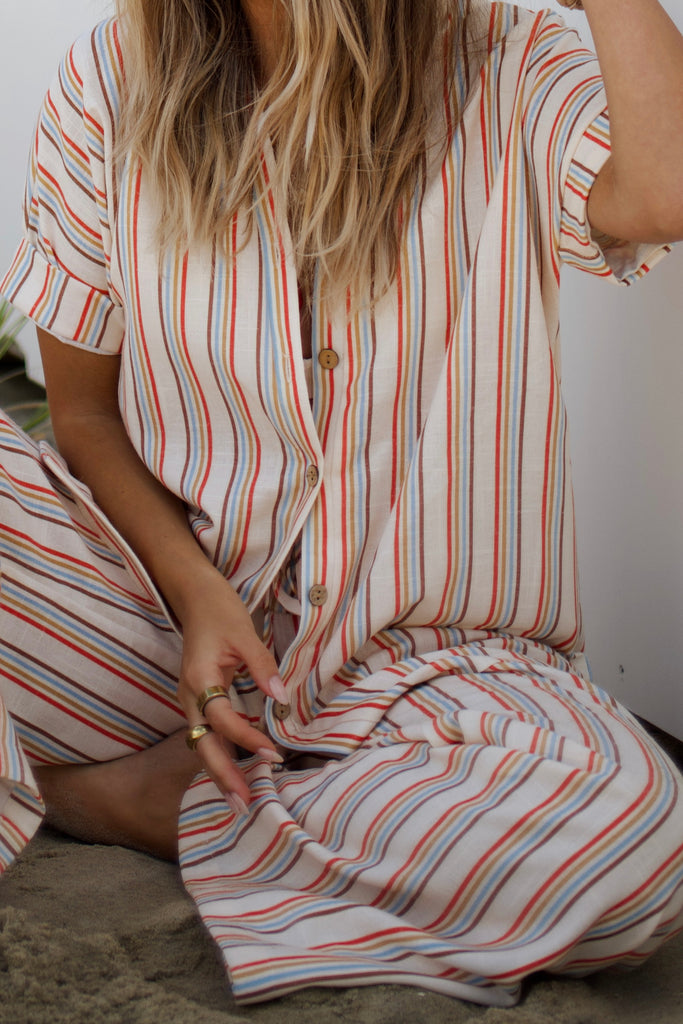 Short Sleeve Button Down - Summer Stripe