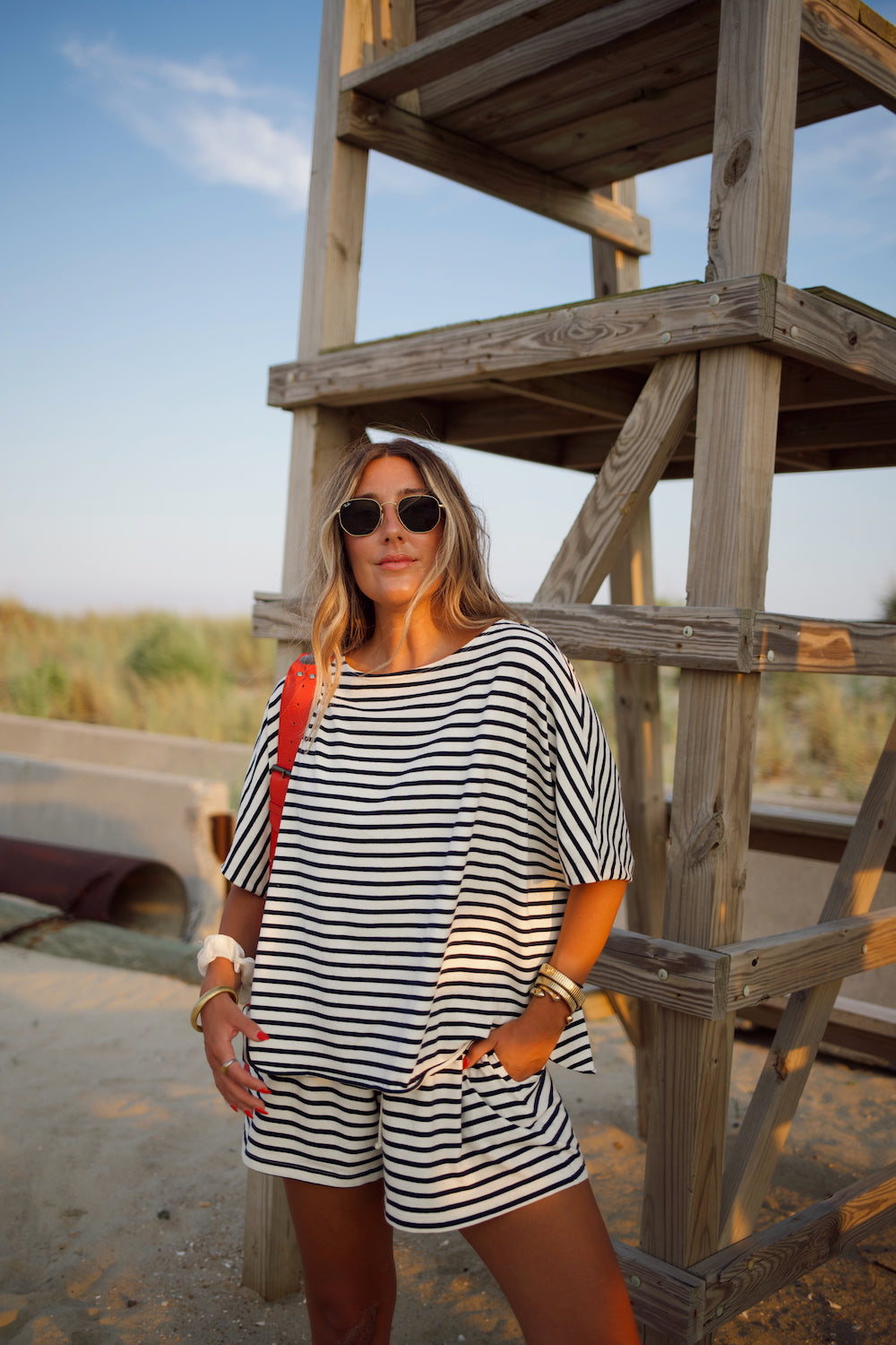 Everyday Oversized Tee - Marina Stripe