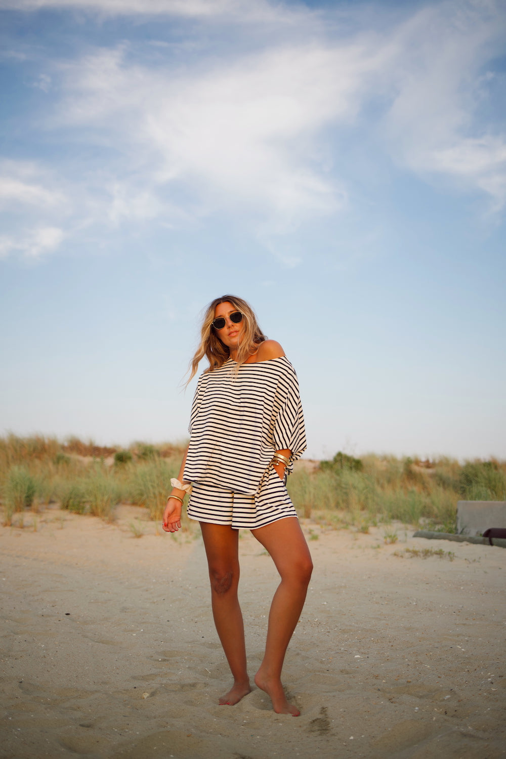 Everyday Oversized Tee - Marina Stripe