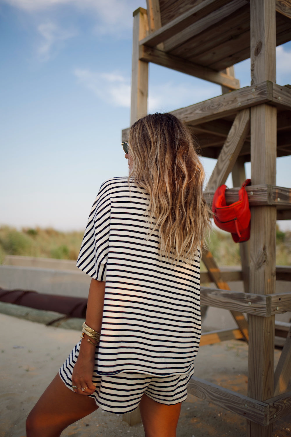 Everyday Oversized Tee - Marina Stripe