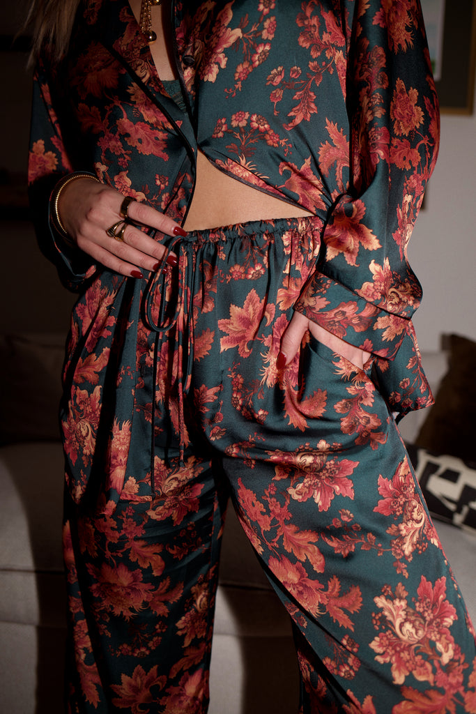 Pajama Button Down - Lotus