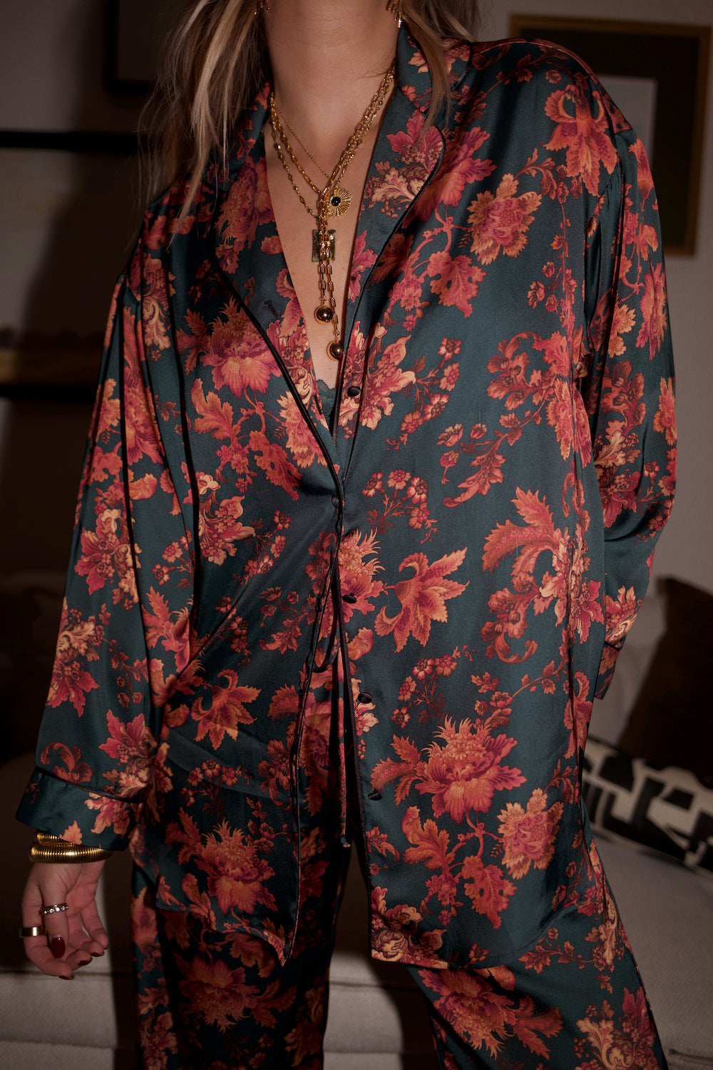 Pajama Button Down - Lotus