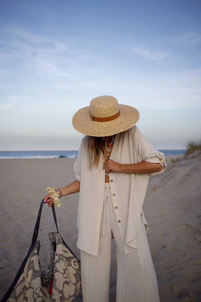 Essential Wide Leg Pant - Sand