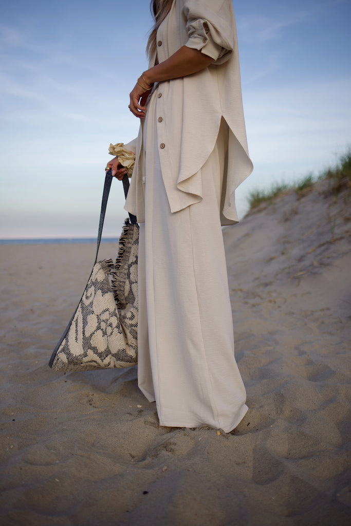 Essential Wide Leg Pant - Sand