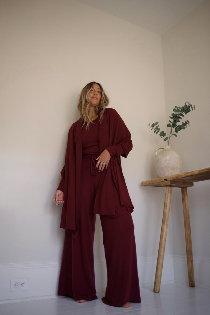 Sweater Essential Pant - Burgundy