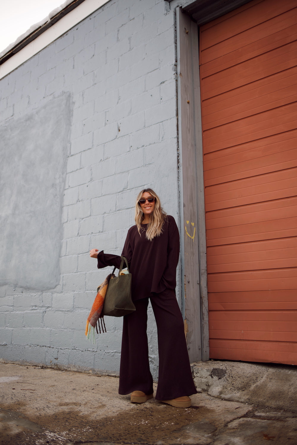 Emma Ribbed Sweater Pant - Chocolate