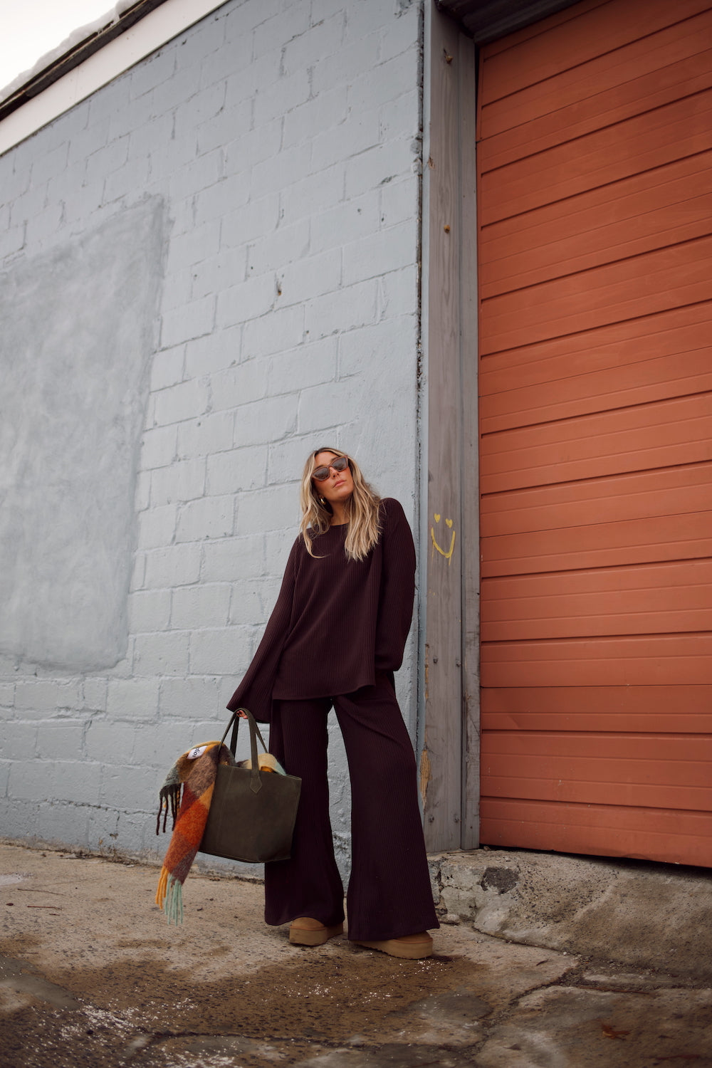 Emma Ribbed Sweater Pant - Chocolate