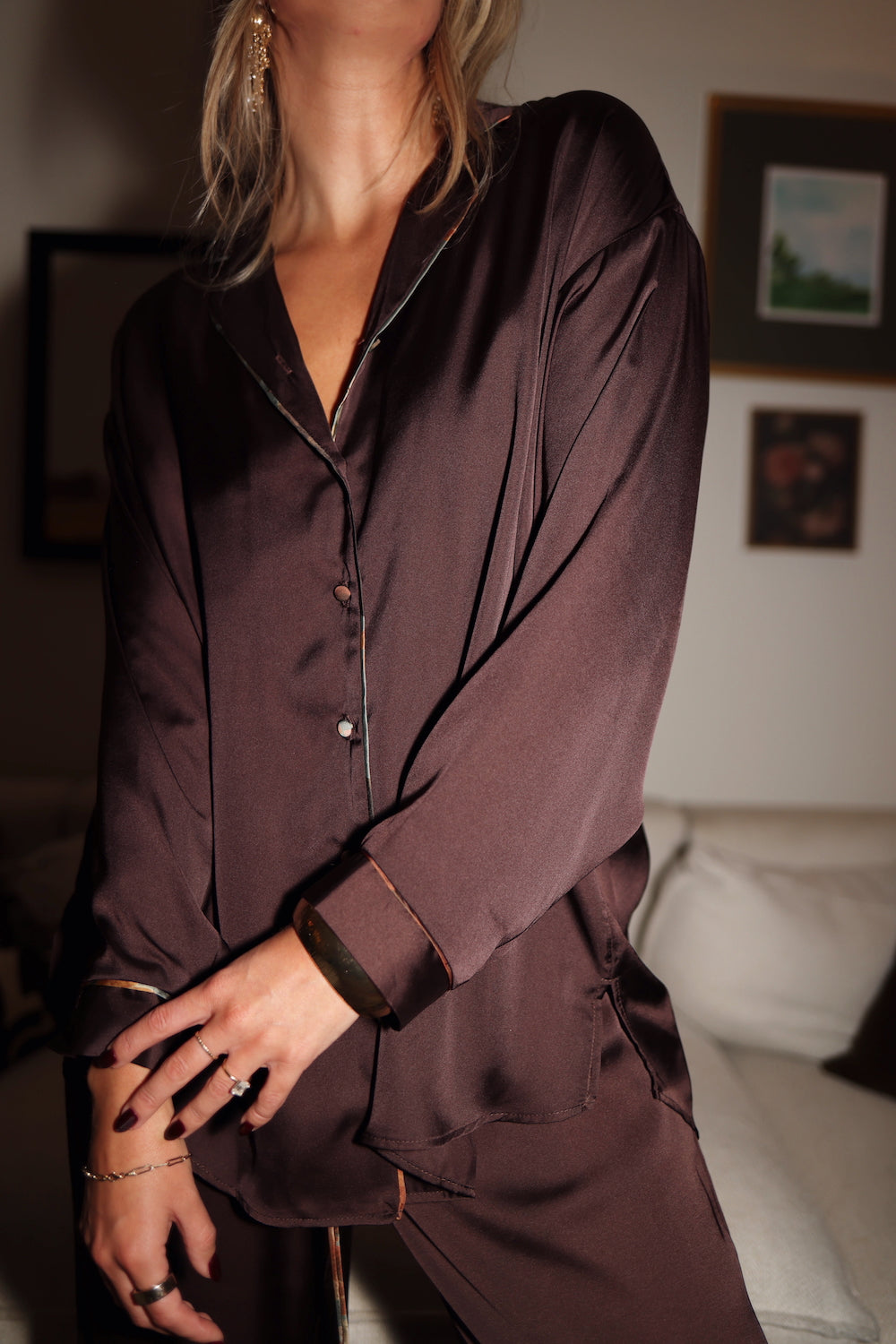 Pajama Top - Chocolate Plum