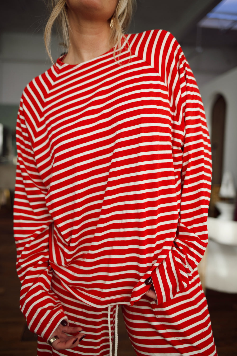 Emma Lounge Pant - Red Stripe