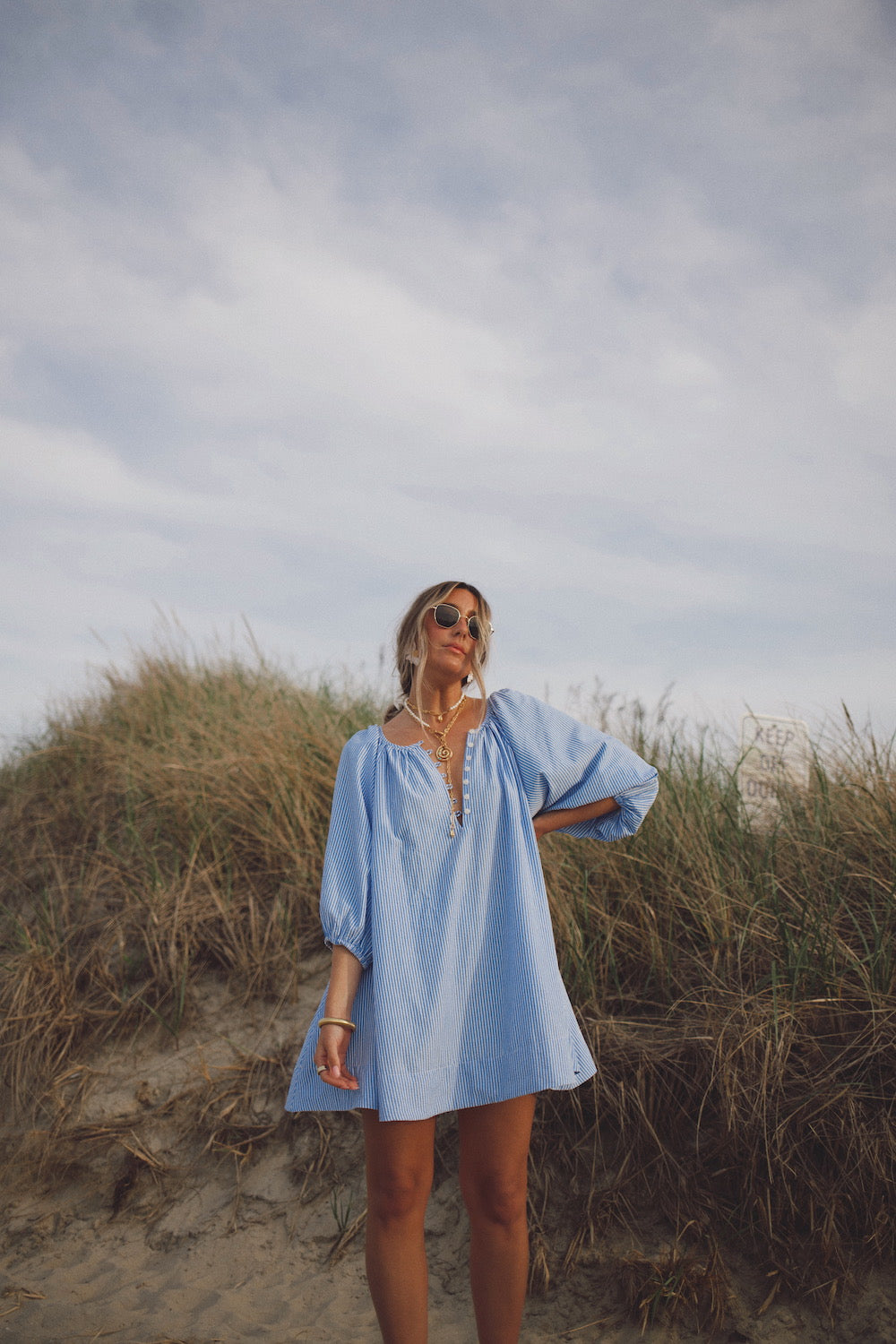 Claire Mini Swing Dress - Blue