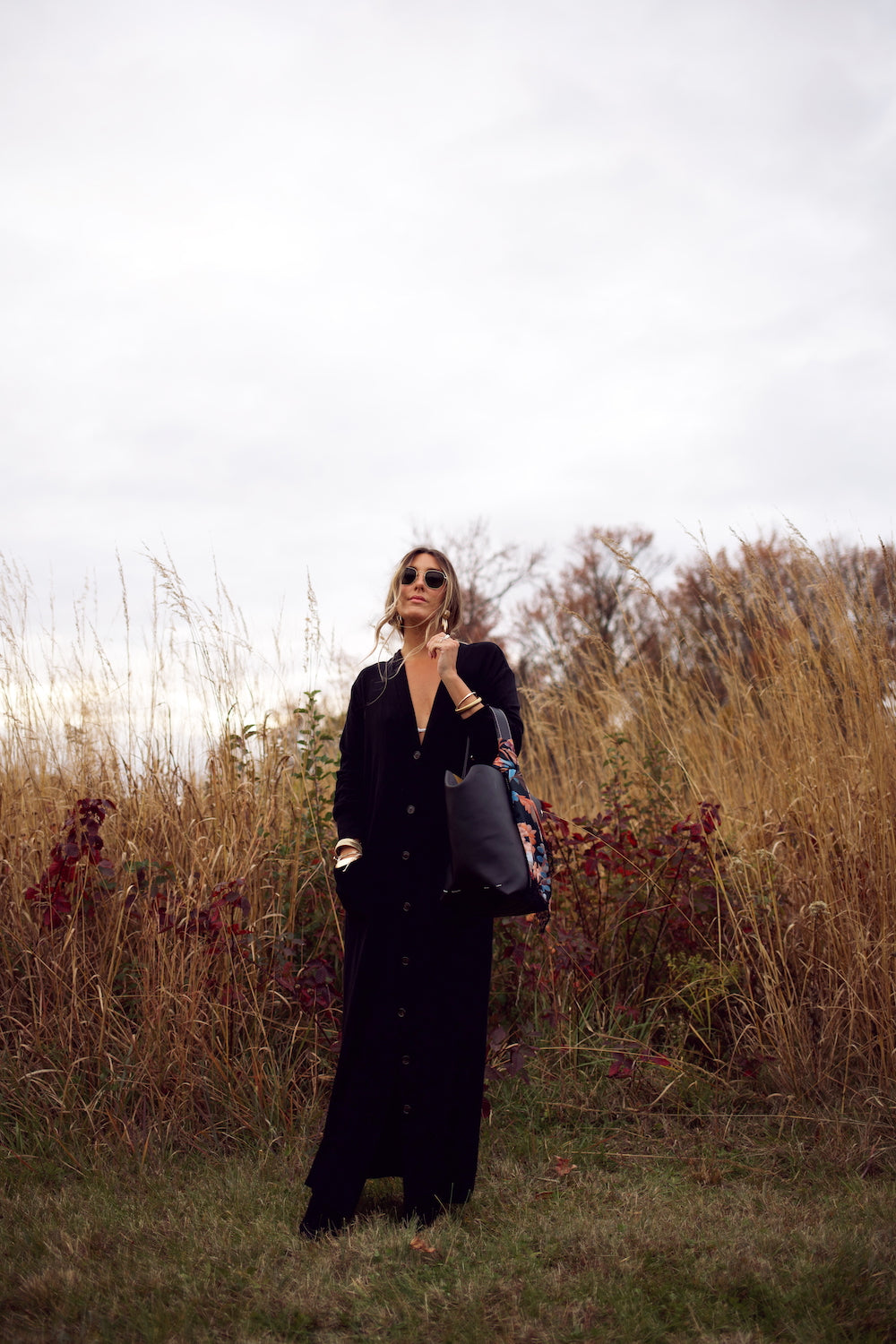 Cardi Sweater Dress - Black