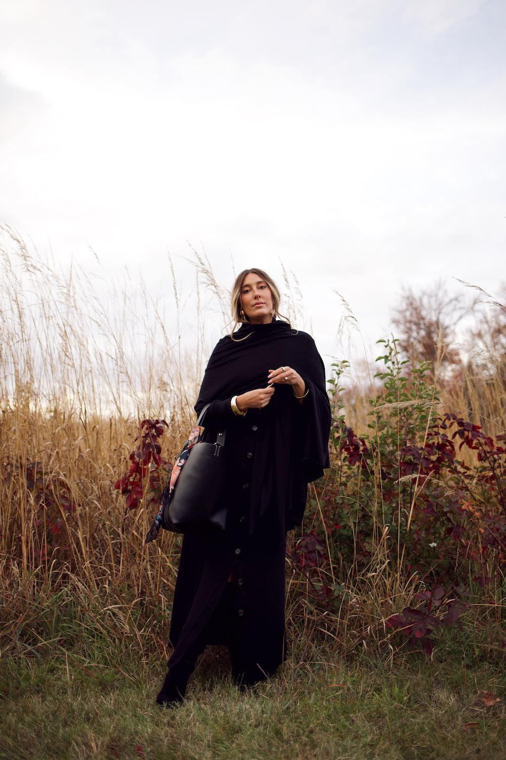 Cardi Sweater Dress - Black