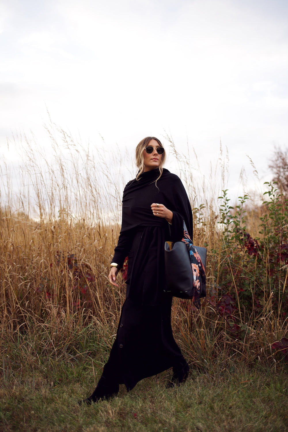 Cardi Sweater Dress - Black